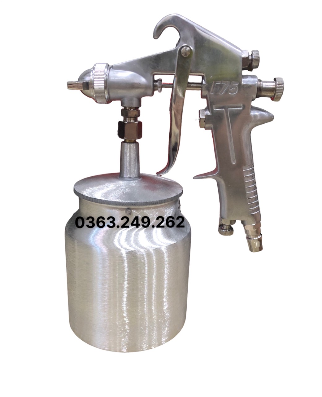 Súng phun sơn bình dưới f75 - 500cc , đầu phun 1.8mm