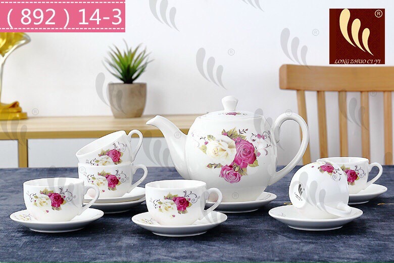 [TẶNG 10 ĐŨA CAO CẤP][SANG TRỌNG- TINH TẾ]BỘ ẤM CHÉN CERAMICS HÀN QUỐC - LÀM QUÀ TẶNG CAO CẤP(màu ngẫu nhiên)