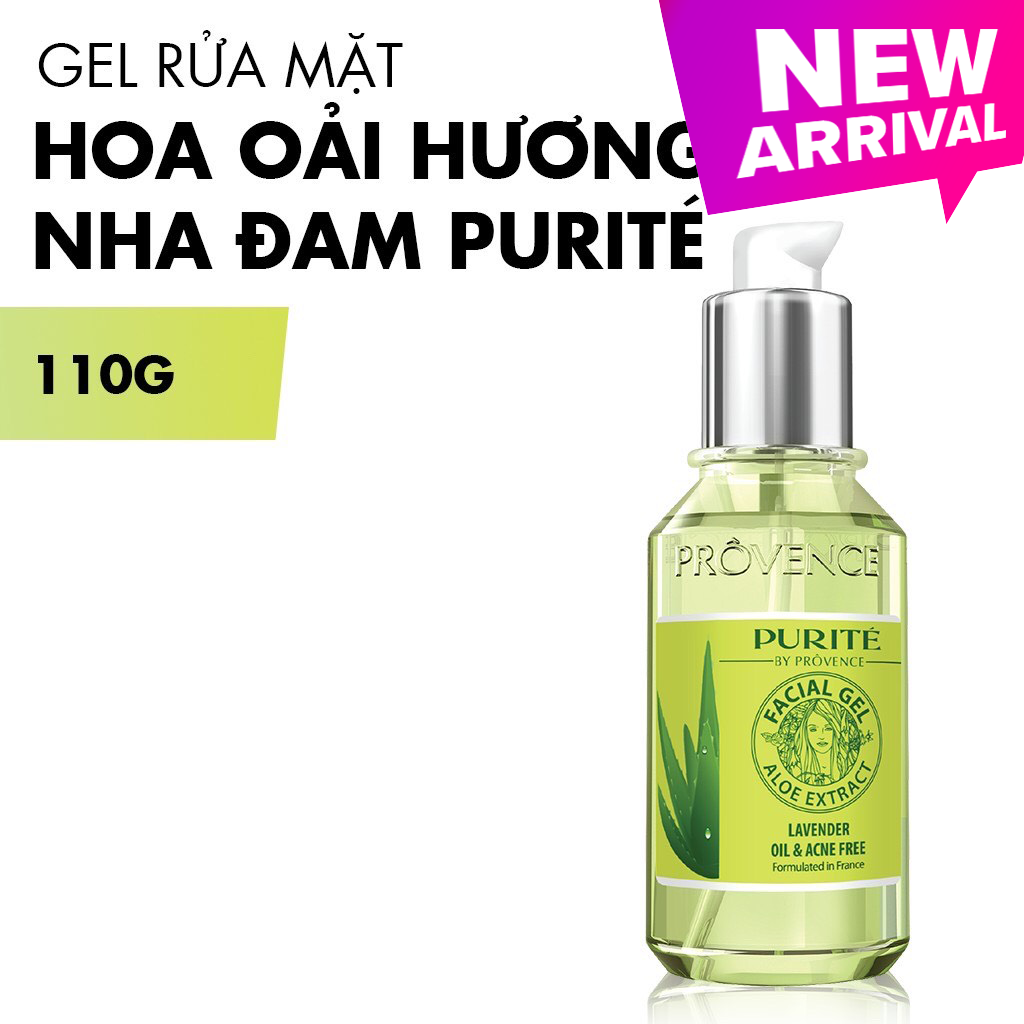 Gel rửa mặt purité hoa oải hương và nha đam ngăn ngừa mụn 110g