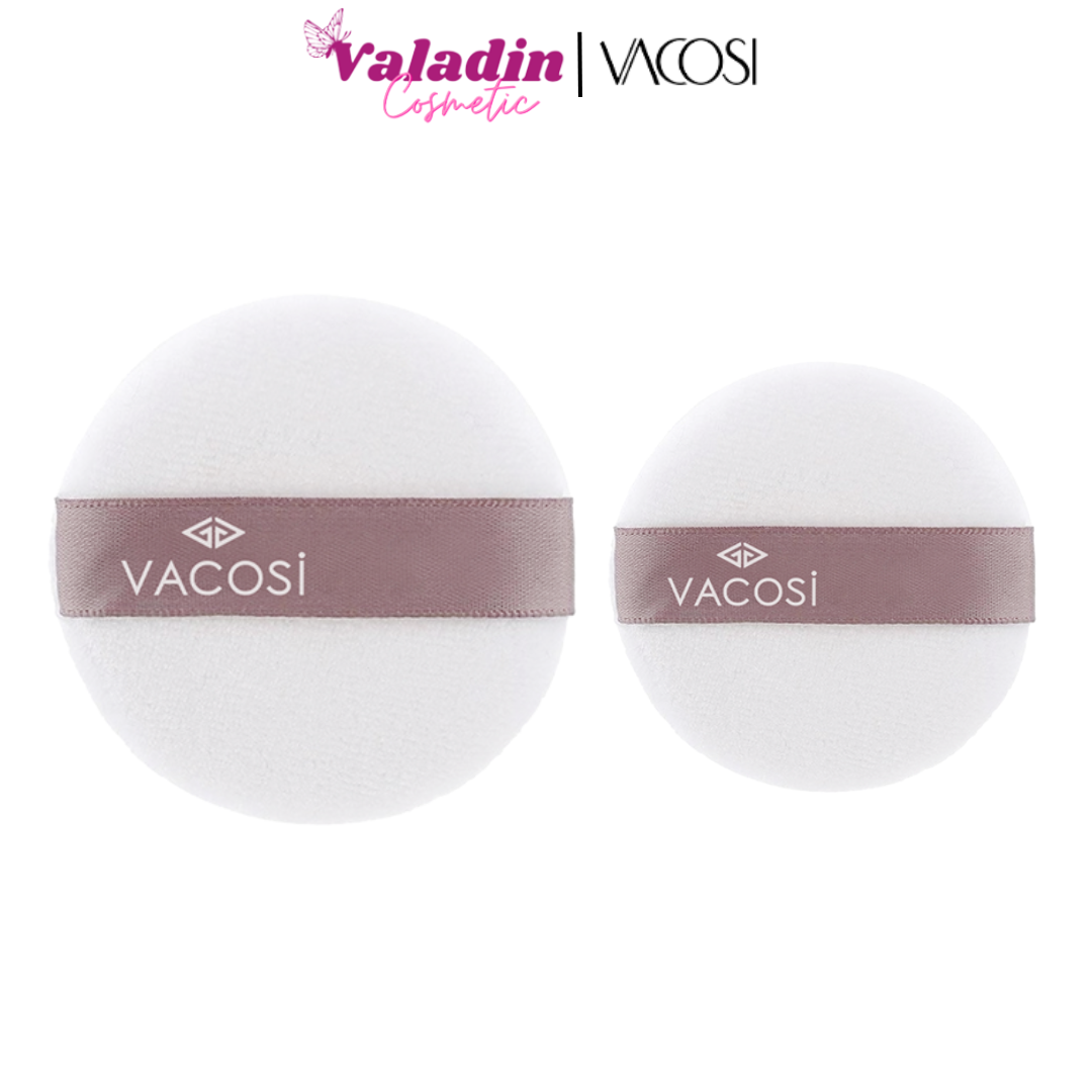 Bông phấn khô Vacosi BP19 + BP20 Bông phấn trang điểm Miếng bông phấn tròn - Valadin
