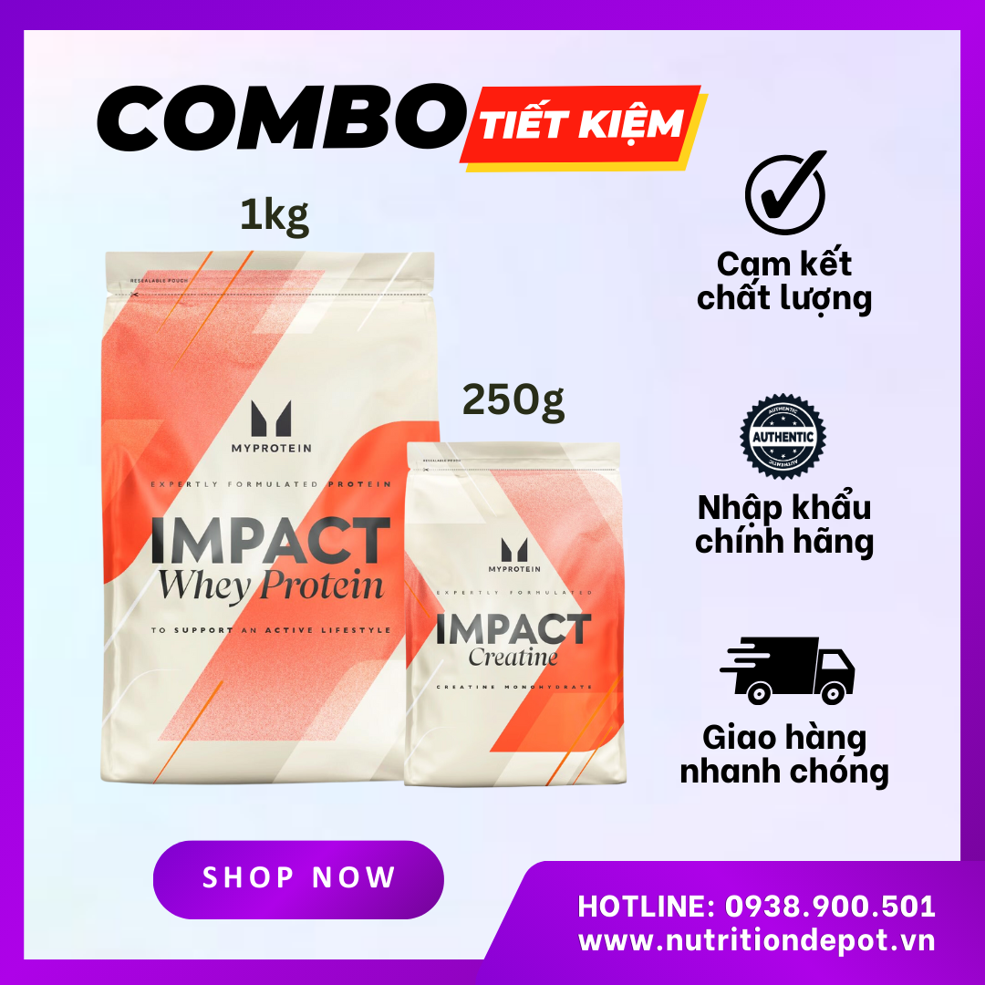 Combo Myprotein 01| Impact Whey Protein 1kg và Creatine 250g Myprotein - Nutrition Depot