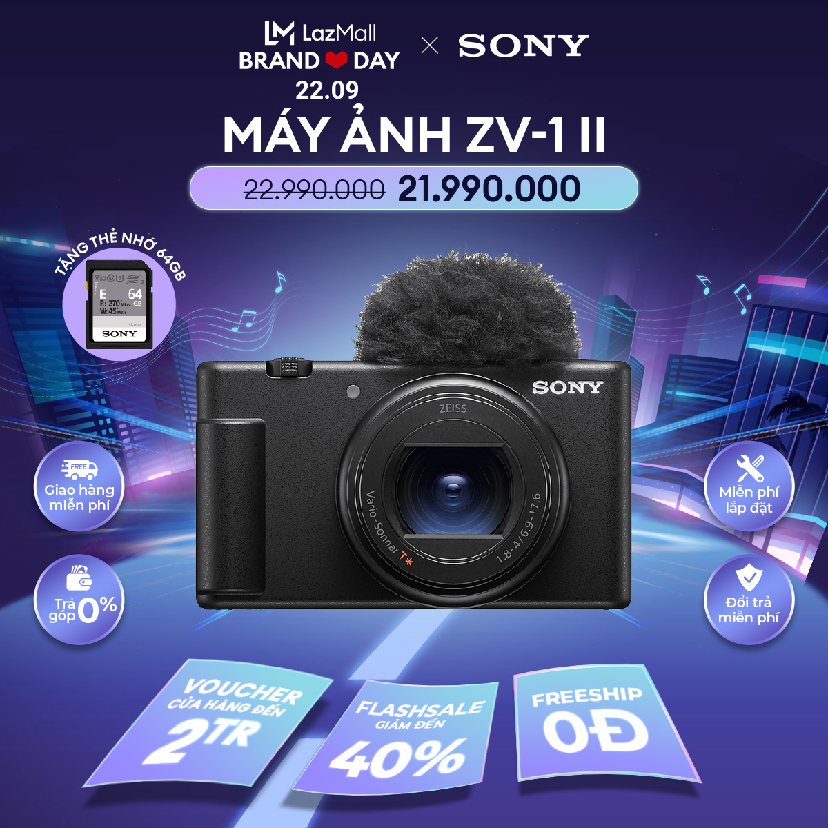 Máy ảnh Sony vlog ZV1 II