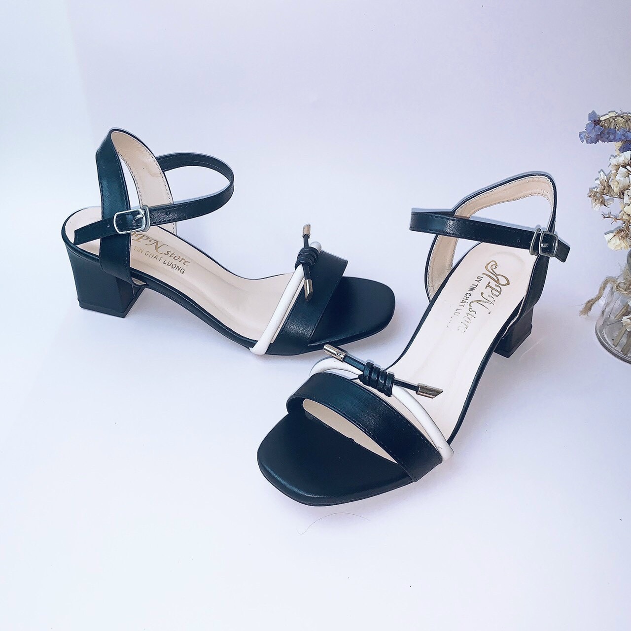 Giày cao gót sandal 5 phân quai ngang 85002