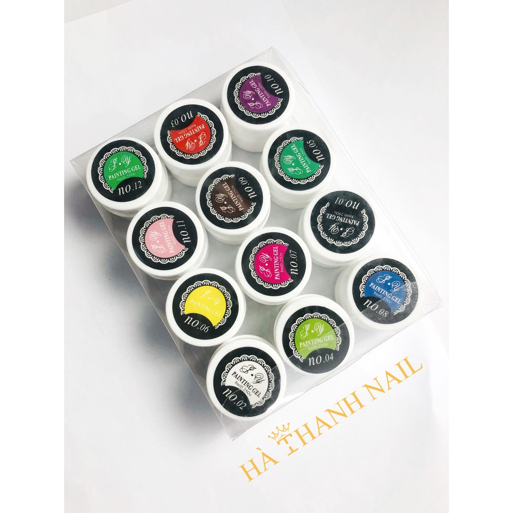 Set gel vẽ móng 12 màu lên màu chuẩn đẹp