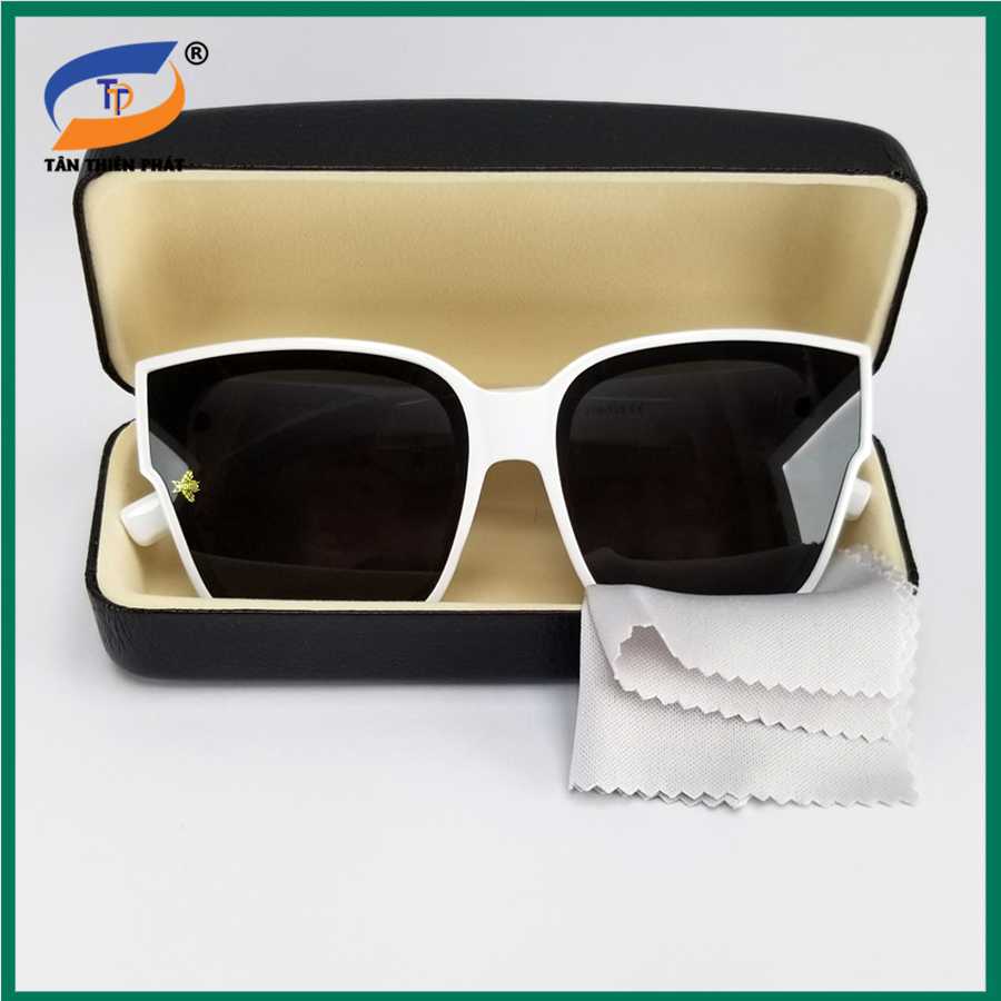 Mắt kính mát nữ chống nắng, chống tia UV - Gọng màu trăng nữ tính, bản to ôm sát khuôn mặt. Bảo hành 12 tháng