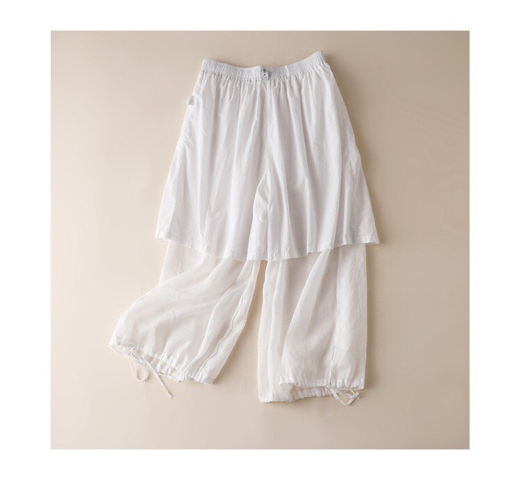 [HCM]Q0965-Quần Linen Chân Rộng Rút Dây Gấu