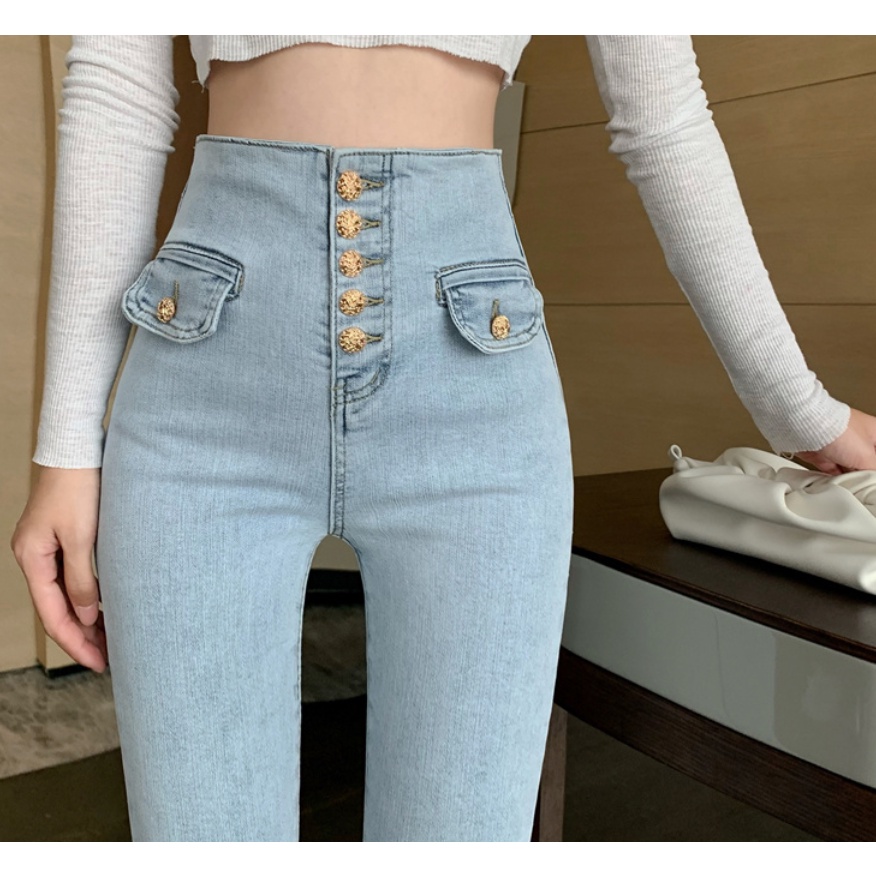 Quần jean nữ cạp cao thời trang, quần legging jeans co dãn tốt hottrend xu hướng mới phong cách hàn quốc ulzzang