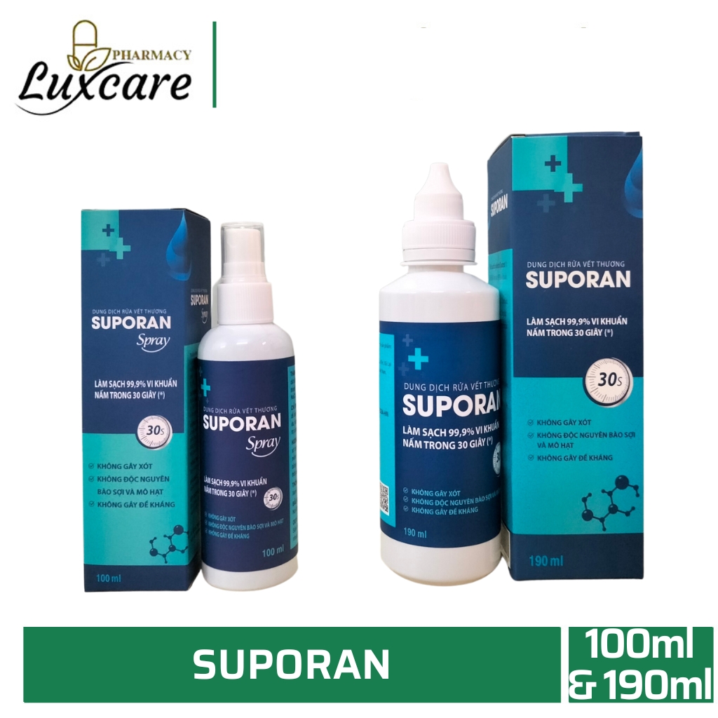 Suporan giúp ngăn ngừa vi khuẩn nấm, làm sạch vết thương (100ml / 190ml) - Luxcare Pharmacy