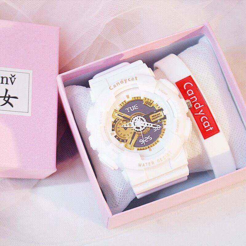 Đồng hồ thời trang nam nữ Candycat chạy kim giả điện tử mẫu mới