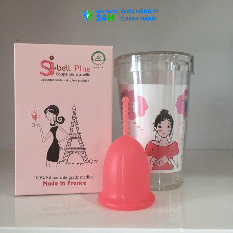 (Tặng Cốc tiệt trùng cao cấp, Túi giấy) Cốc Sibell cup hàng nhập khẩu từ Pháp, có 2 size, tem mác đầy đủ