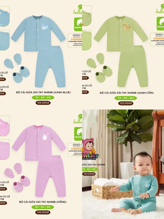 Sale_ bộ sơ sinh lullaby cho bé