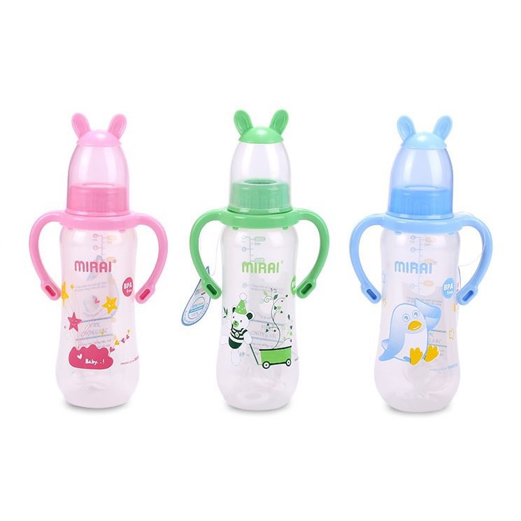 Bình sữa Mirai Kids Có Quai 15Oml - có van chống sặc