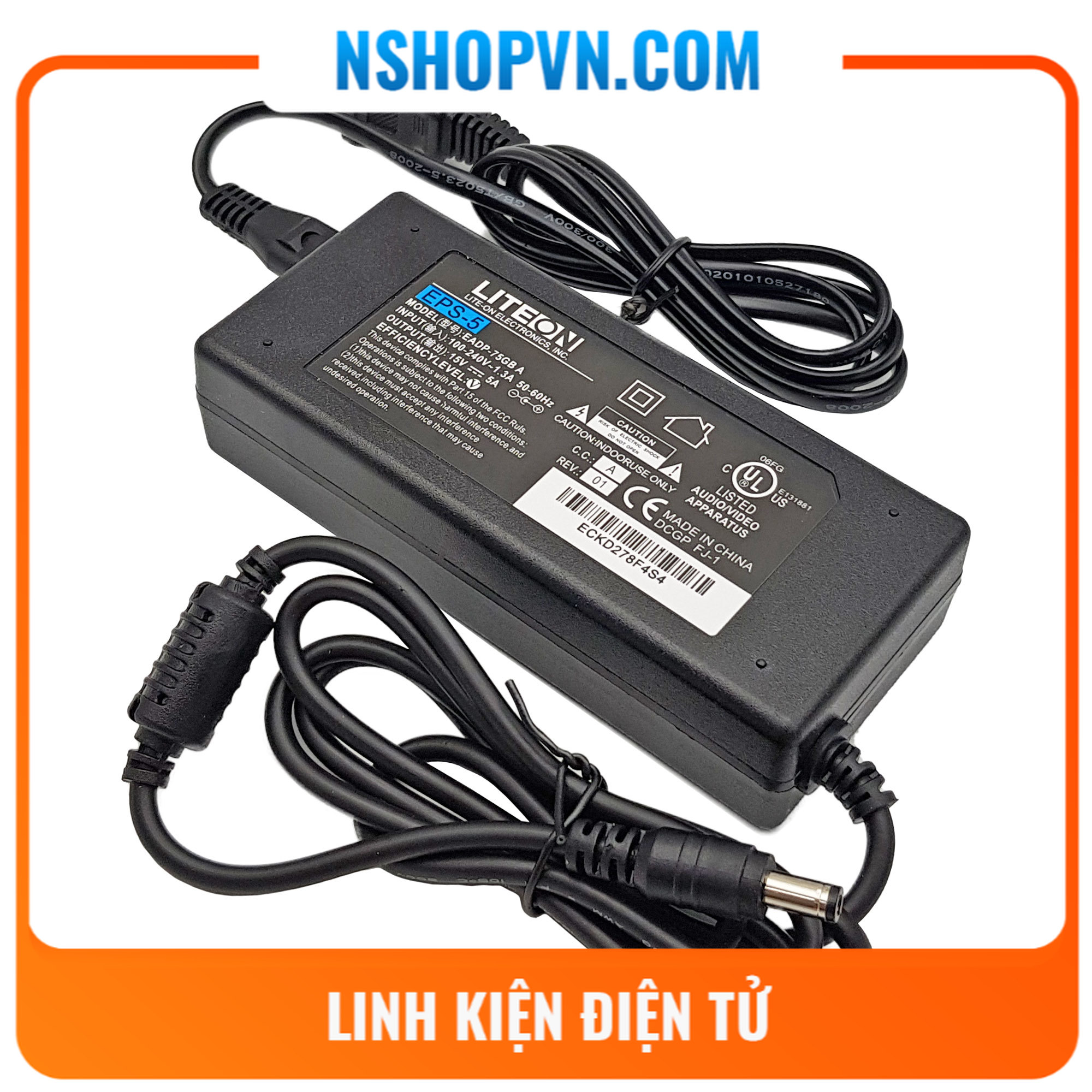 Nguồn adapter liteon 15v 5a