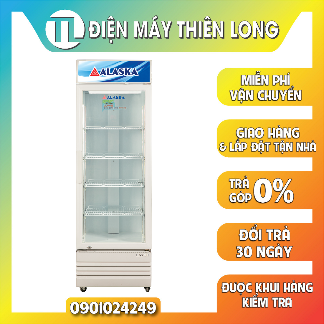 Tủ mát alaska 400 lít lc-633h - trả góp 0% - giao toàn quốc - ngoài hcm tính phí