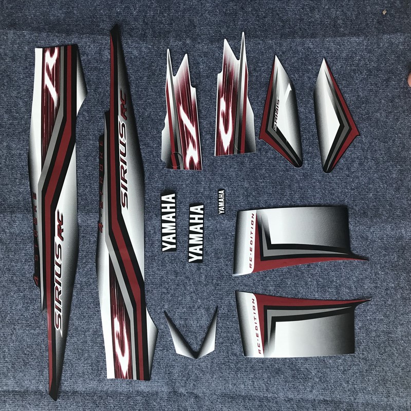 Bộ tem dán xe máy Sirius RC, tem 3 lớp, tem như ZIN theo xe, keo dán chắc chắn, ít bong tróc (xe trắng đỏ)
