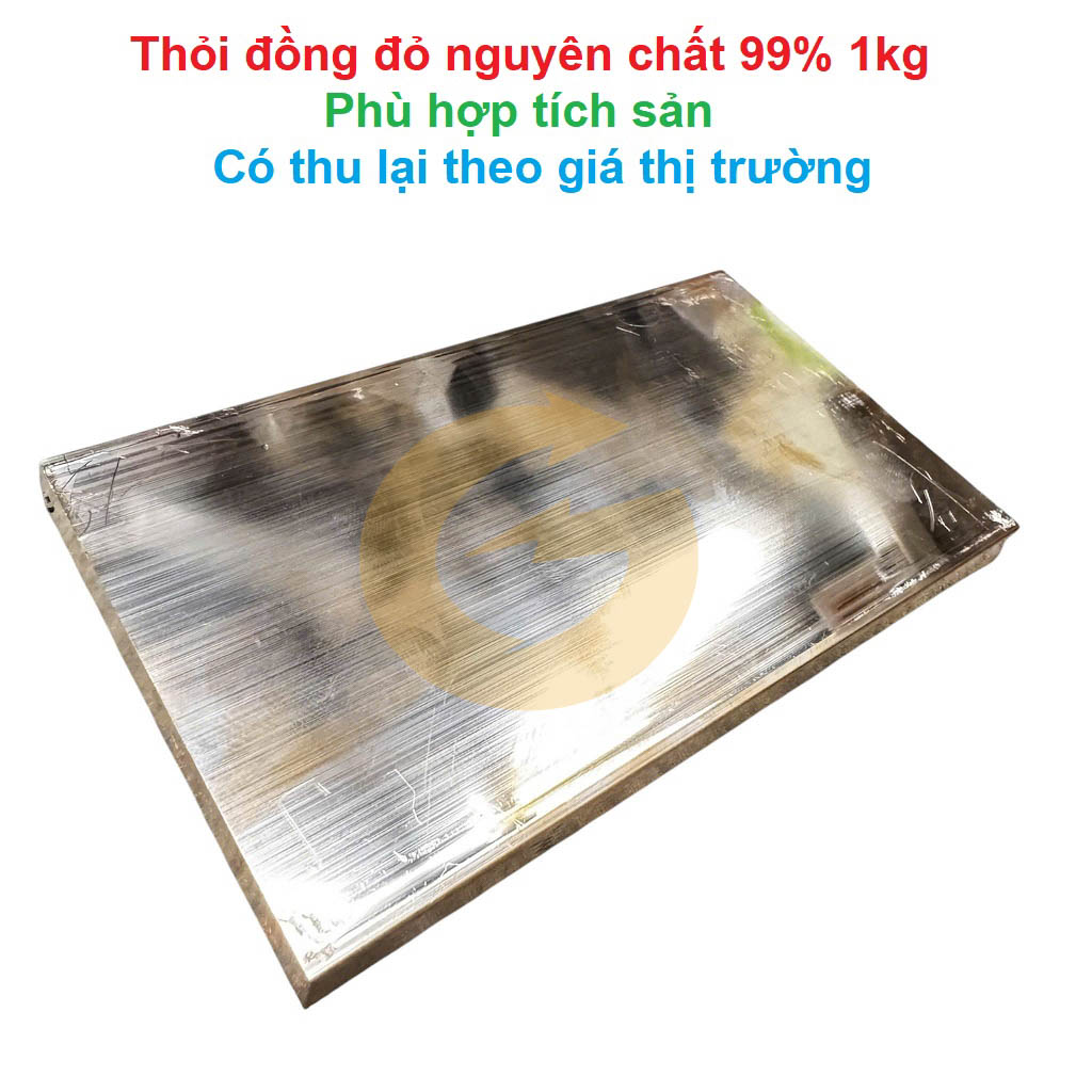 [LK4] Đồng đỏ nguyên chất 99% Miếng 1kg phù hợp tích sản - Có thu mua lại theo giá thị trường