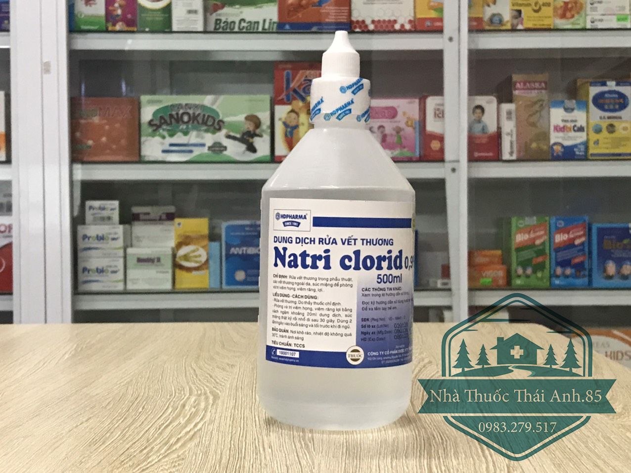 Natri Clorid 0,9% Hải Dương 500Ml