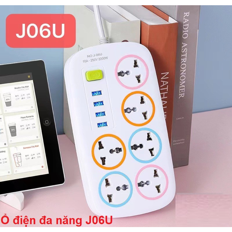 Ổ điện đa năng tích hợp 4 cổng USB , Ổ cắm điện, Ổ chia điện vừa cắm vừa sạc tiện dụng