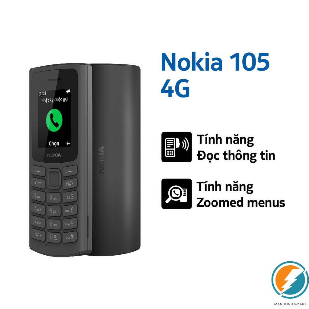 Điện thoại Nokia 105 (2024) sóng 4G 2 sim mới  hàng  - Pin khỏe , sóng khỏe MSP 021