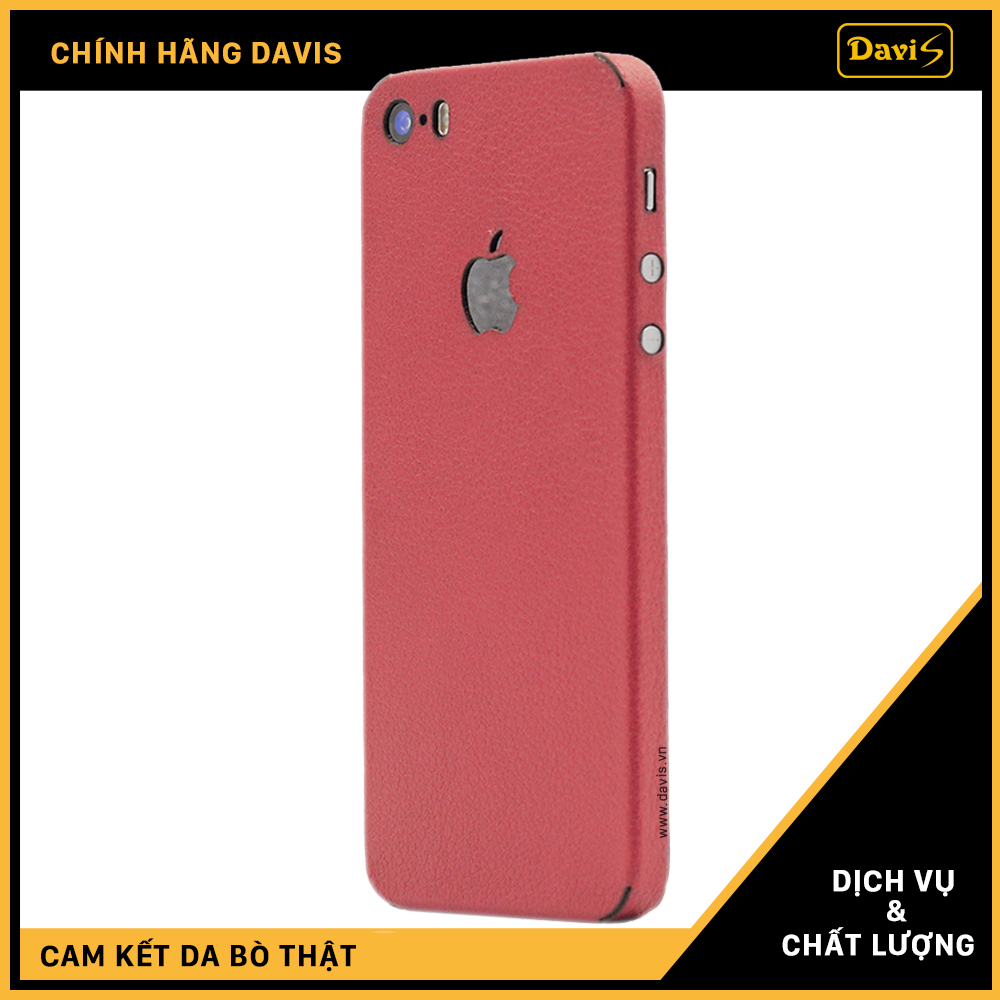 Dán da full viền iphone 5s/iPhone SE, làm từ da thật cao cấp- Chính hãng Davis