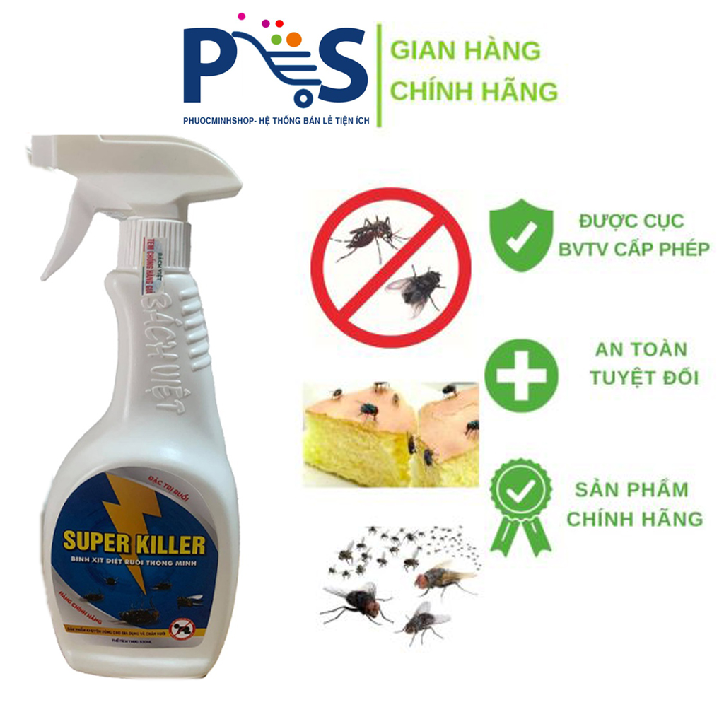 Chai xịt diệt ruồi bình xịt ruồi không mùi super killer 500ml