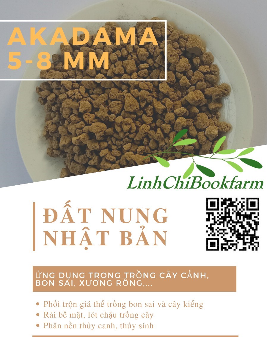 Đất nung Akadama size 5-8mm - rải mặt, giá thể sen đá, xương rồng, bonsai, cây kiểng, phần nền thủy sinh, túi 1kg