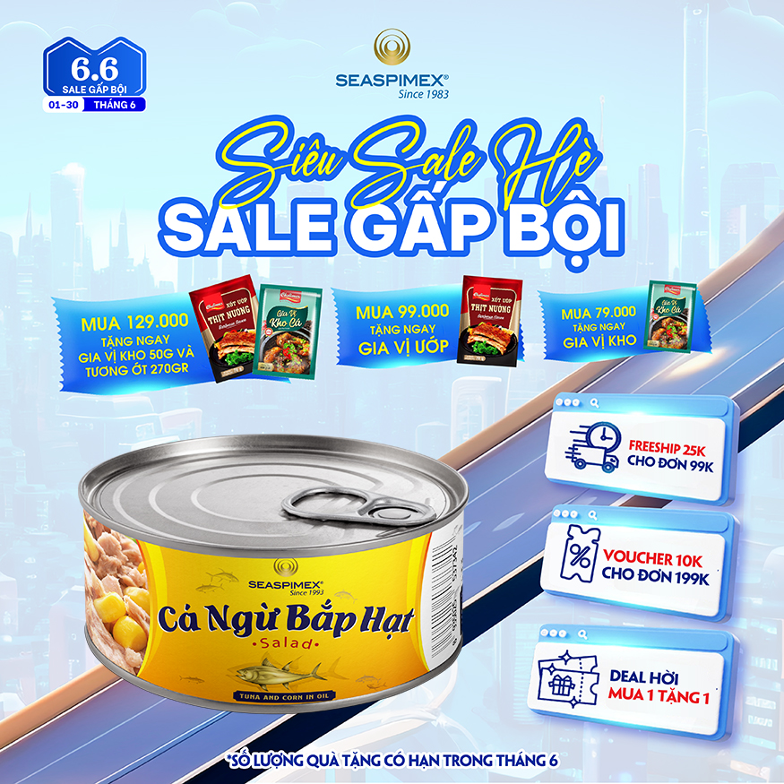 Cá Ngừ Bắp Hạt SEASPIMEX 185gr