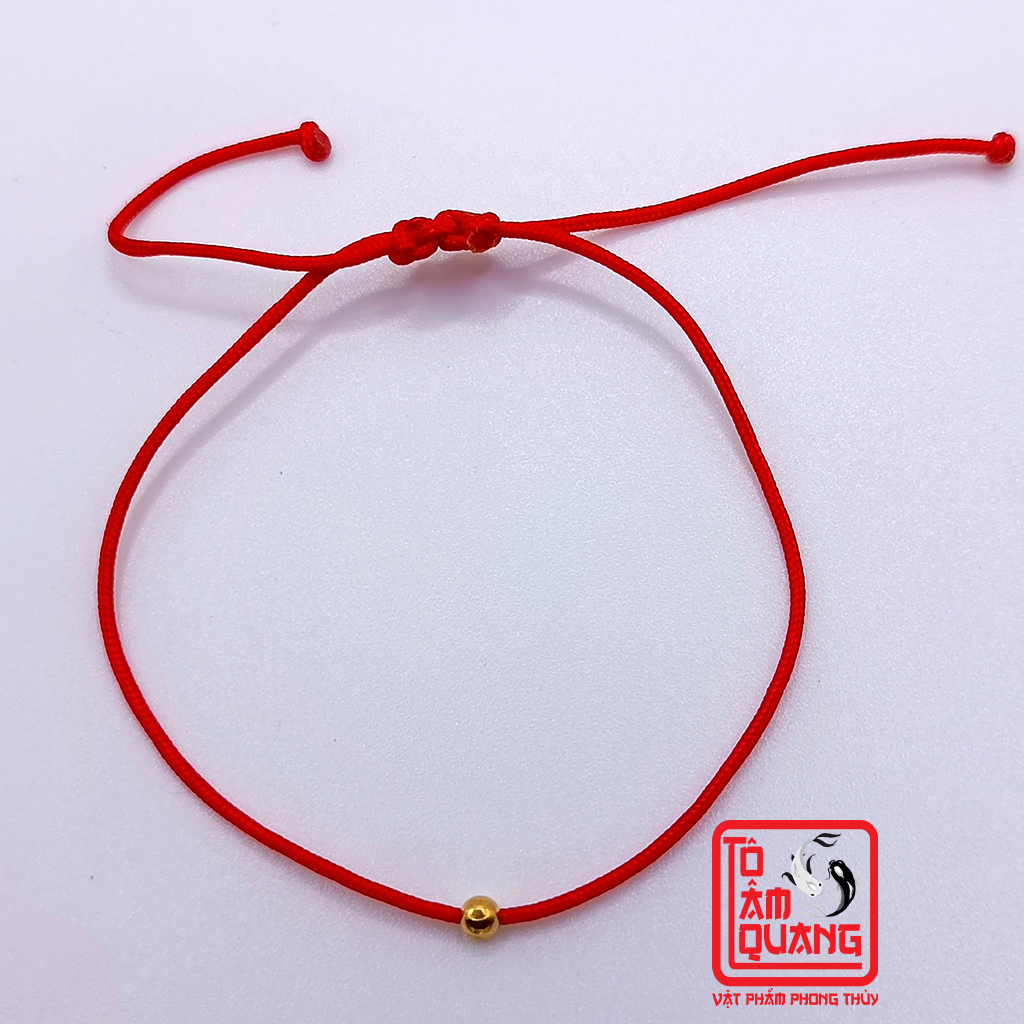 Vòng tay chỉ đỏ mix charm bi vàng 10k đẹp rẻ mang lại bình an may mắn tài lộc - tô tâm quang