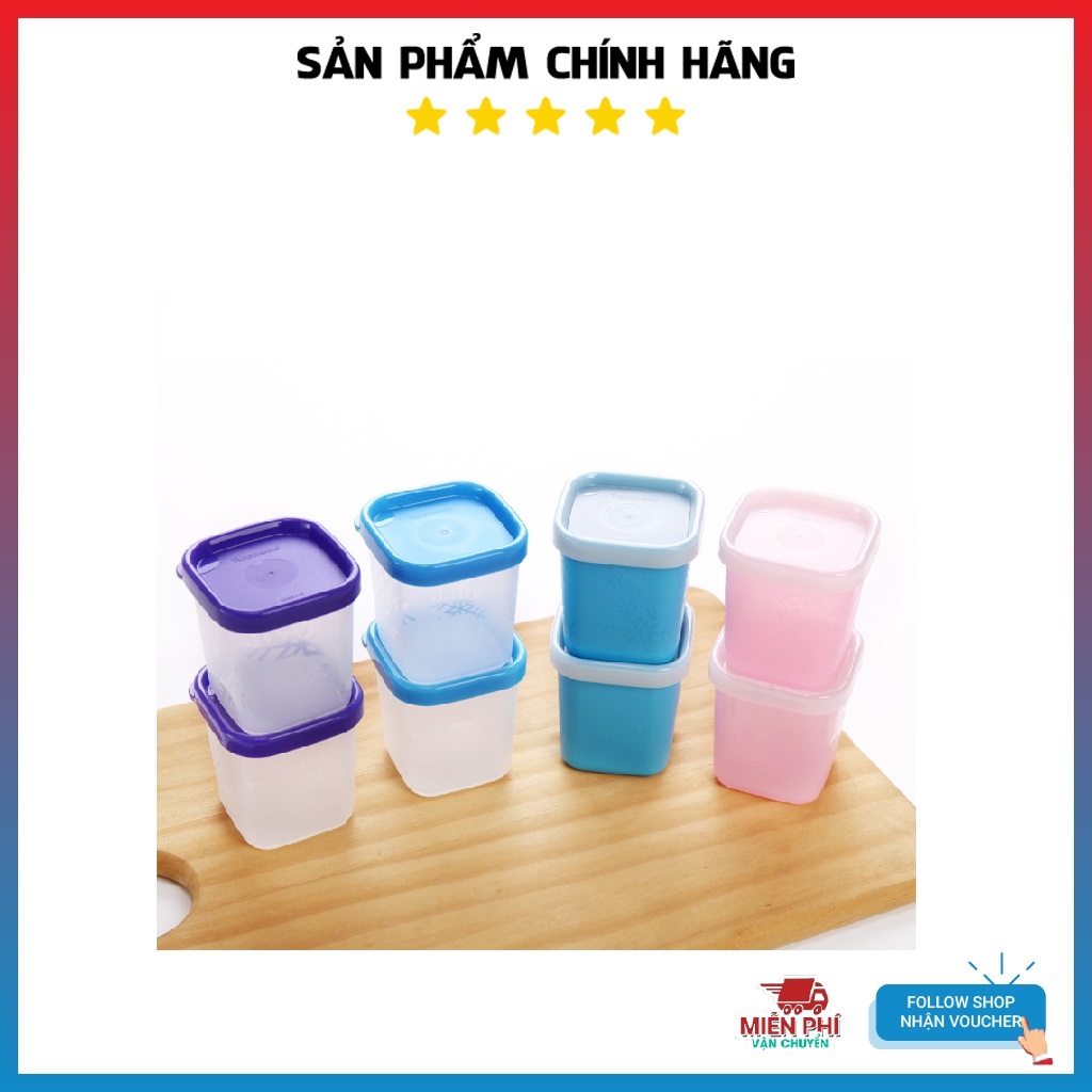Hộp Trữ Đông Mini 80ml Tupperware Dùng Đựng Đồ Ăn Dặm Cho Bé In Hình Bông Tuyết TU43