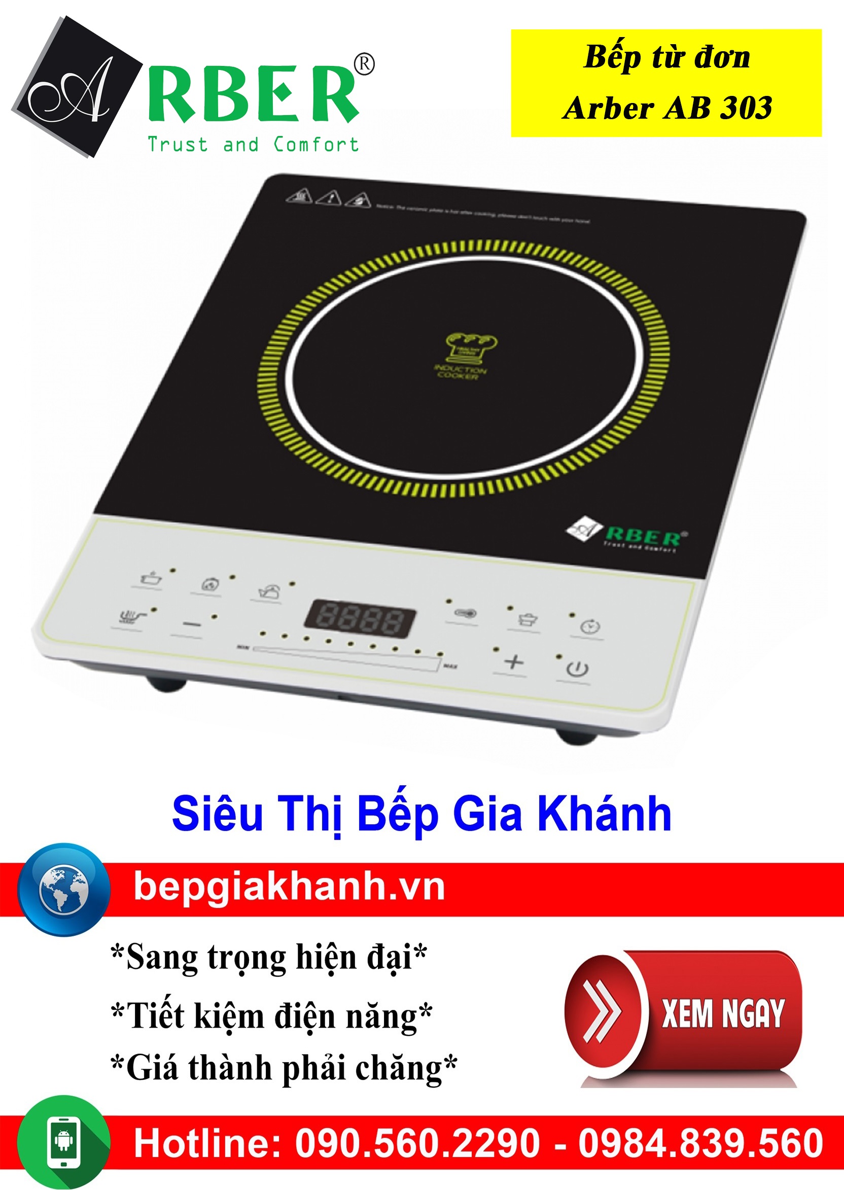 [HCM]Bếp từ đơn Arber AB 303, bếp từ, bếp điện từ, bếp từ đôi, bếp điện từ đôi, bếp từ giá rẻ, bếp điện từ giá rẻ, bếp từ đơn, bep tu don, bep tu