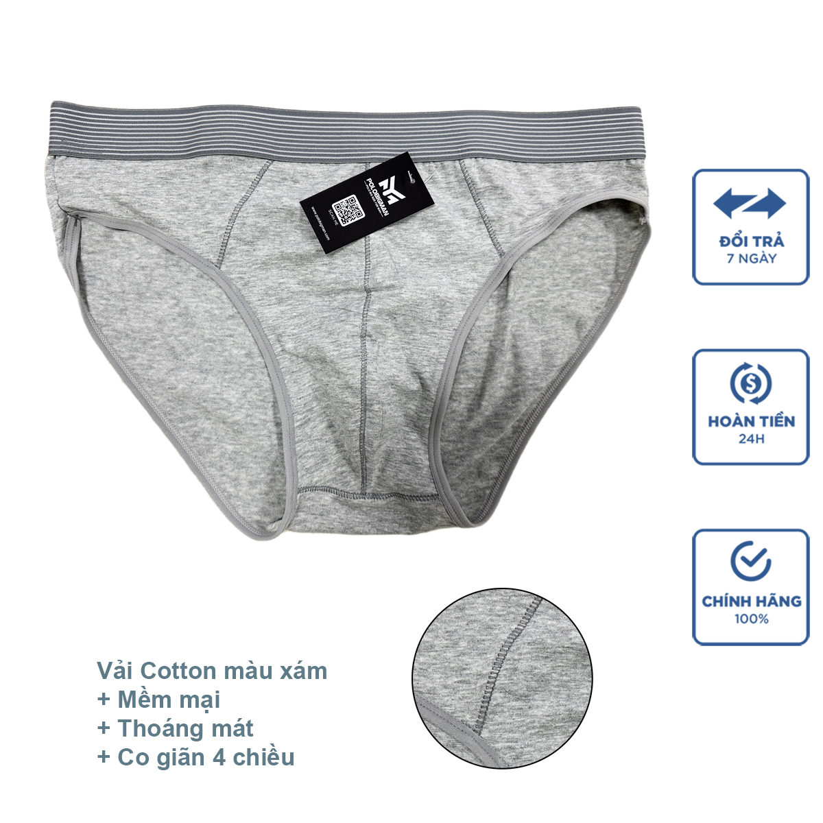 Quần sịp tam giác big size nam từ 85 - 130kg vải cotton cao cấp, quần lót nam big size cao cấp