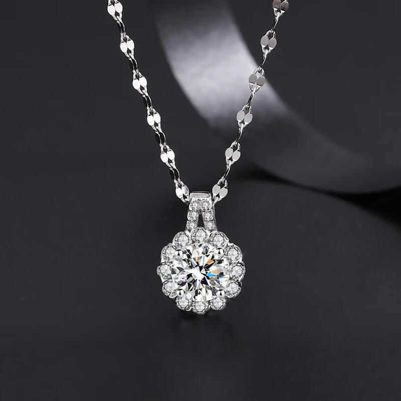 Dây chuyền bạc ý s925 hoa hướng dương đính đá sang trọng vòng cổ lấp lánh