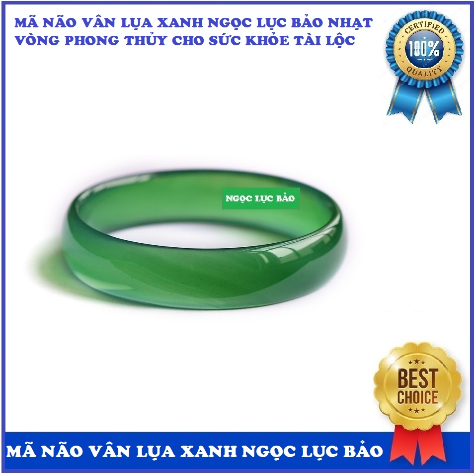 [HCM]Vòng tay Ngọc mã não vân lụa xanh ngọc lục bảo nhạt tự nhiên nguyên khối phom mỏng 4mm vòng phong thủy mang lại mắn mắn sức khỏe model 2020