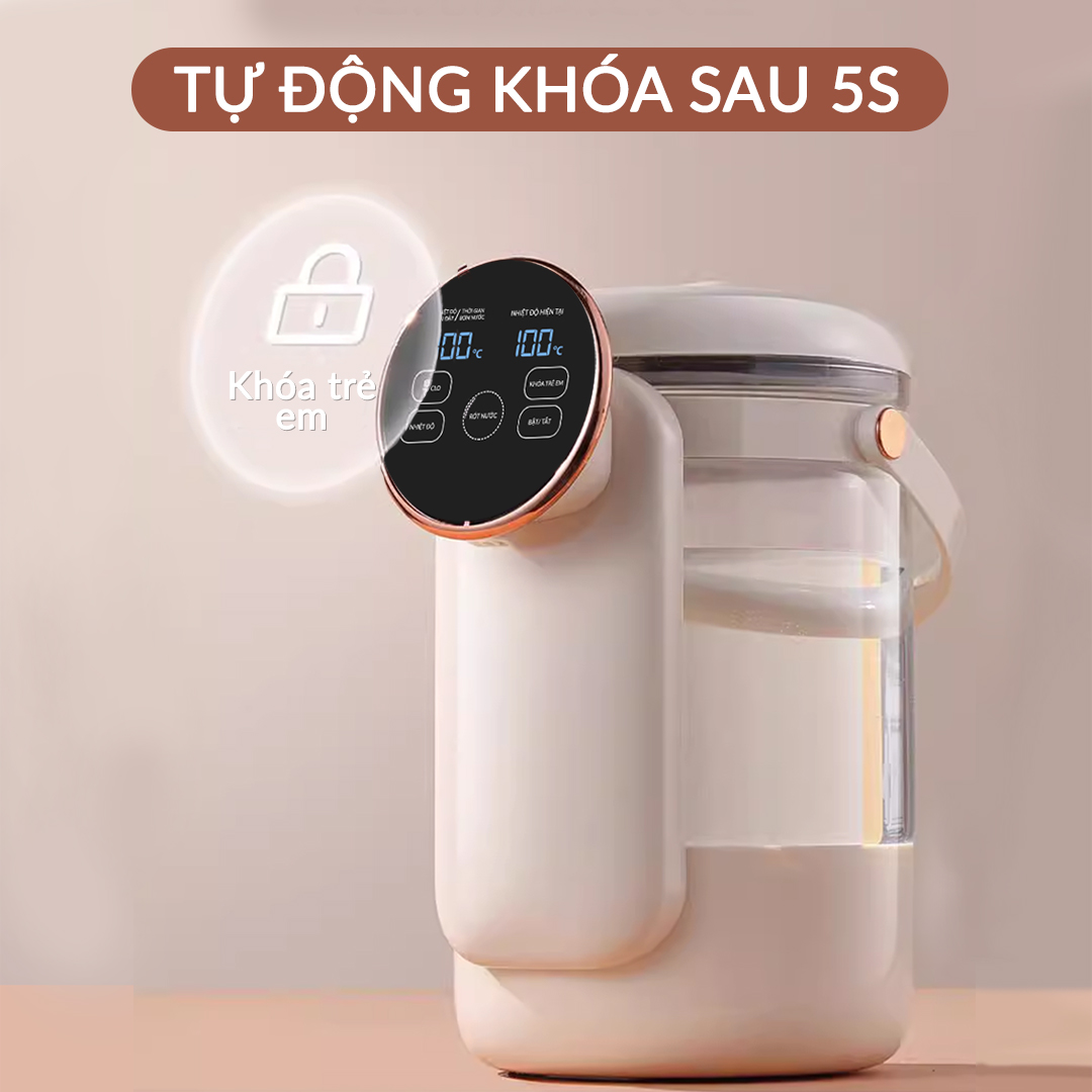 Bình thủy điện đun nước giữ nhiệt, giữ ấm dung tích 3 Lít Công Suất 1350 W Đun Siêu Tốc, Giữ Nhiệt, khử clo An Toàn Sử Dụng Trong Gia Đình