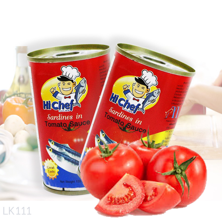 [HCM]Lốc 10 hộp cá mồi sốt cà Thái Lan HI-CHEF 155g/hộp