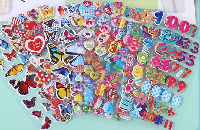 Bộ Sticker dán 3D nhiều mẫu đáng yêu cho các bé