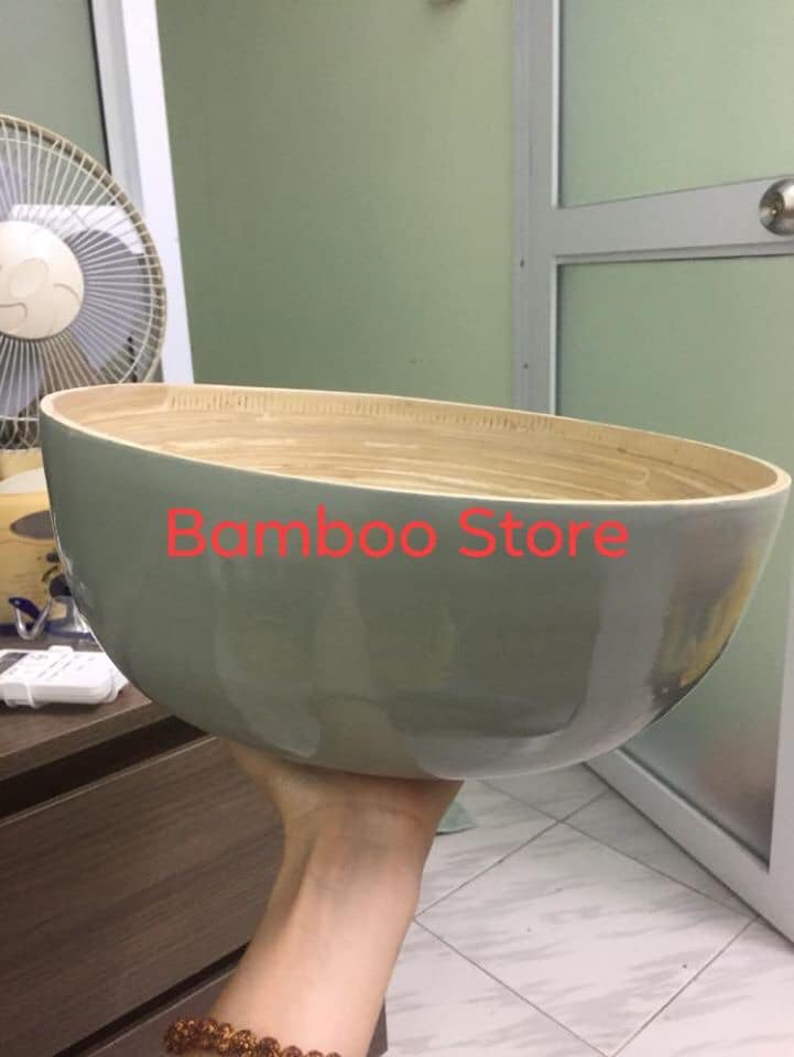 Chậu ngâm chân cốt tre tự nhiên (30x12cm) - màu ghi