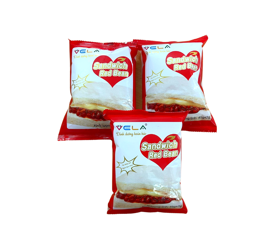 COMBO 5 Bánh mì Sandwich Red Bean - Nhân đậu đỏ thơm ngon 45g