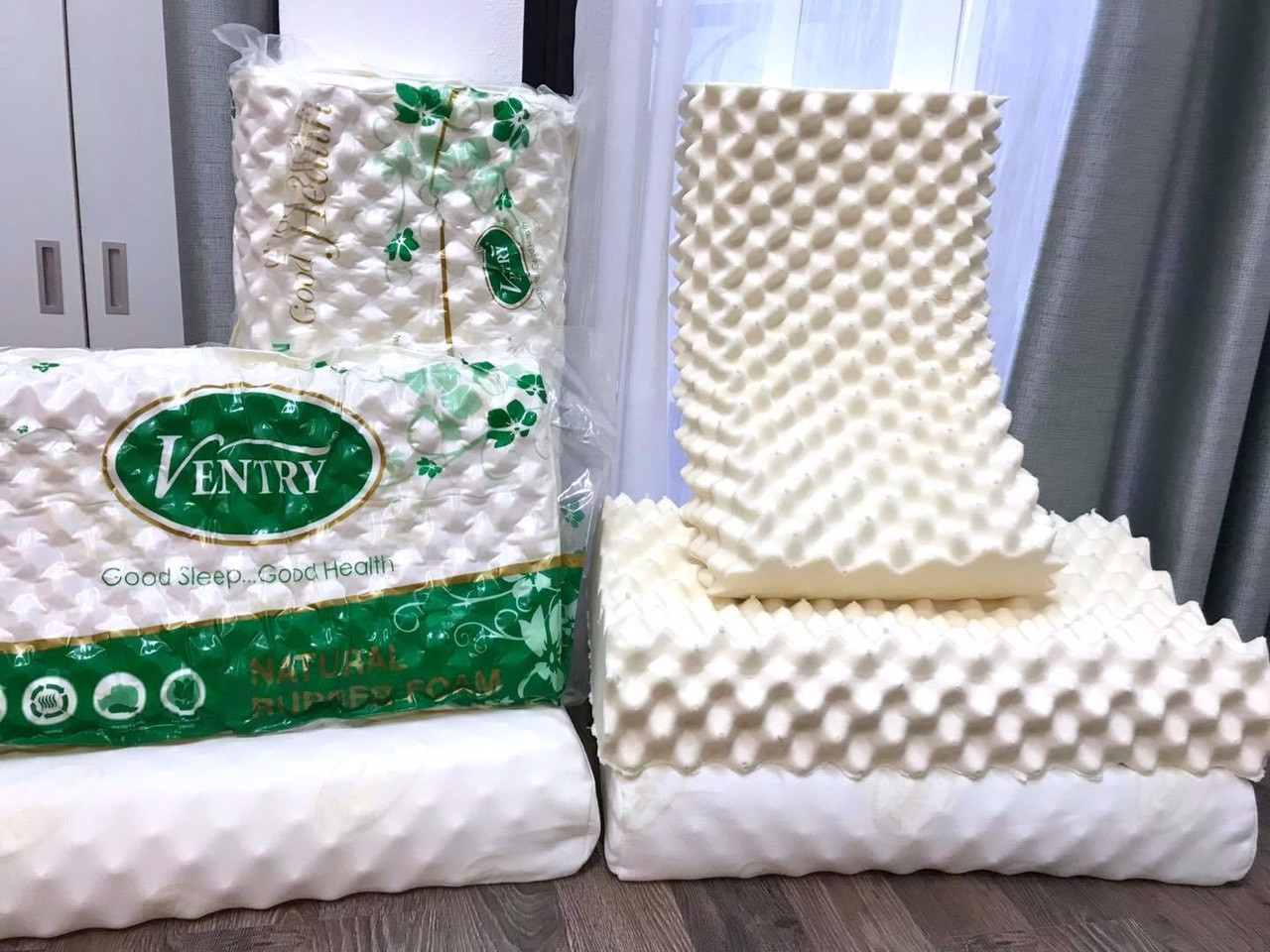 Gối cao su non Ventry Thái Lan cực êm , đàn hồi tốt.