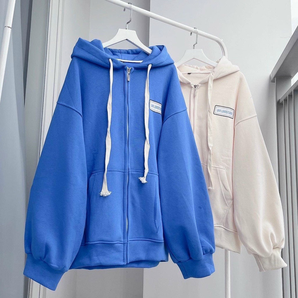 Áo khoác hoodie lumos tay phồng vải nỉ bông mềm mịn cazo shop