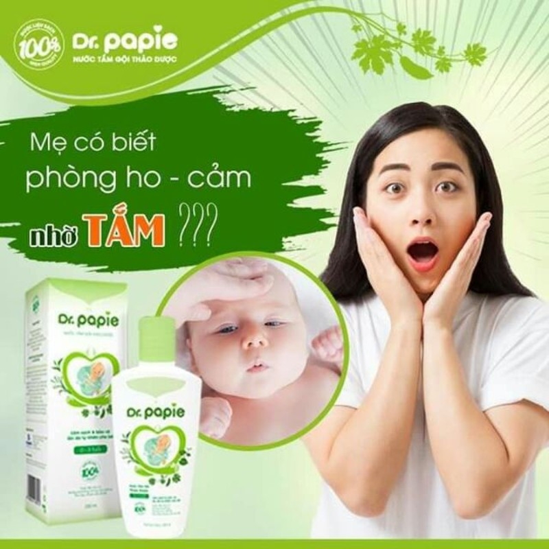 Nước tắm gội thảo dược dr.papie 230ml