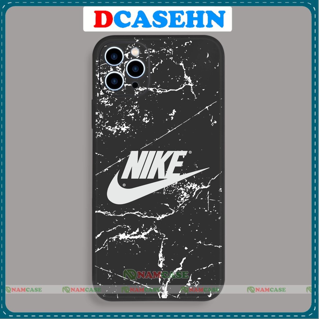 Ốp lưng iPhone Nike cạnh viền vuông silicon mềm dẻo bảo vệ camera cho iphone 6/6s/7/8/X/XS/XR/11/12/13 Pro Plus