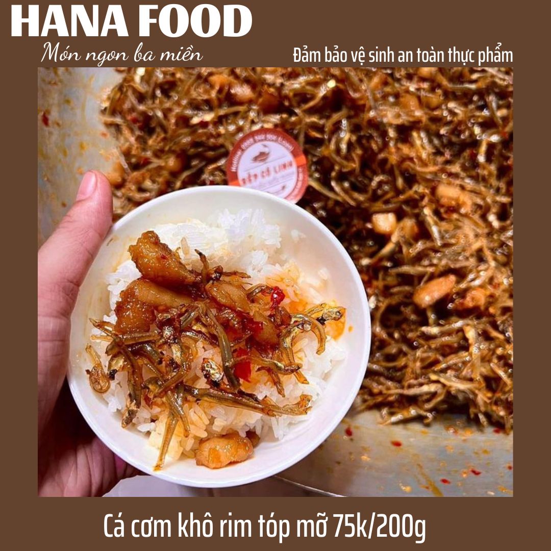Cá cơm khô rim tóp mỡ gia vị đậm đà cay ngon ăn cơm 200gr - Cô Linh