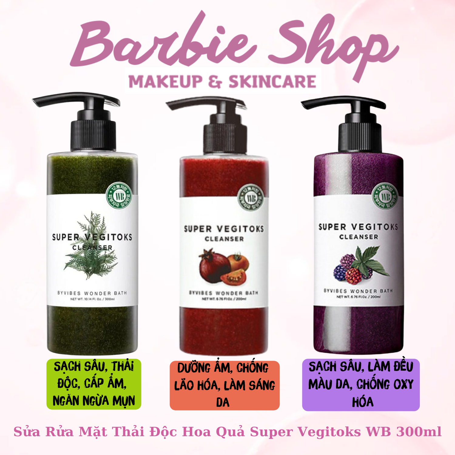 Sữa Rửa Mặt Rau Củ WB Super Vegitoks Cleanser 30ml-300ml