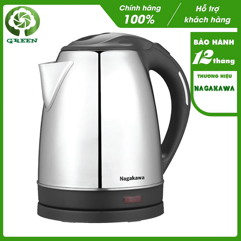Ấm siêu tốc inox dung tích 1.8l nagakawa nag0306