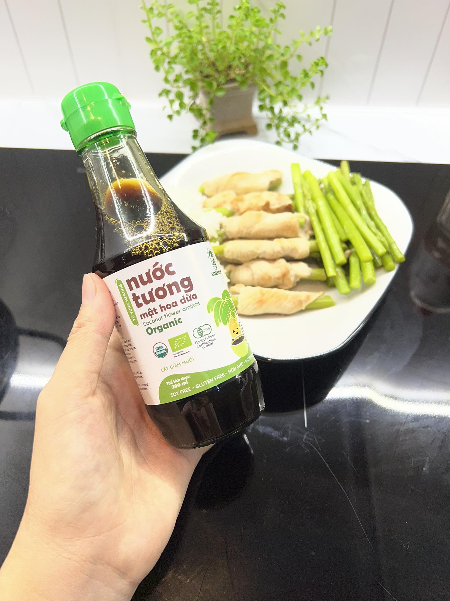 Nước Tương Ăn Dặm Hữu Cơ Việt Nam Sokfarm Hương Vị Mật Hoa Dừa Organic Chai 60ml / 200ml Cho Bé Từ 6 Tháng Tuổi