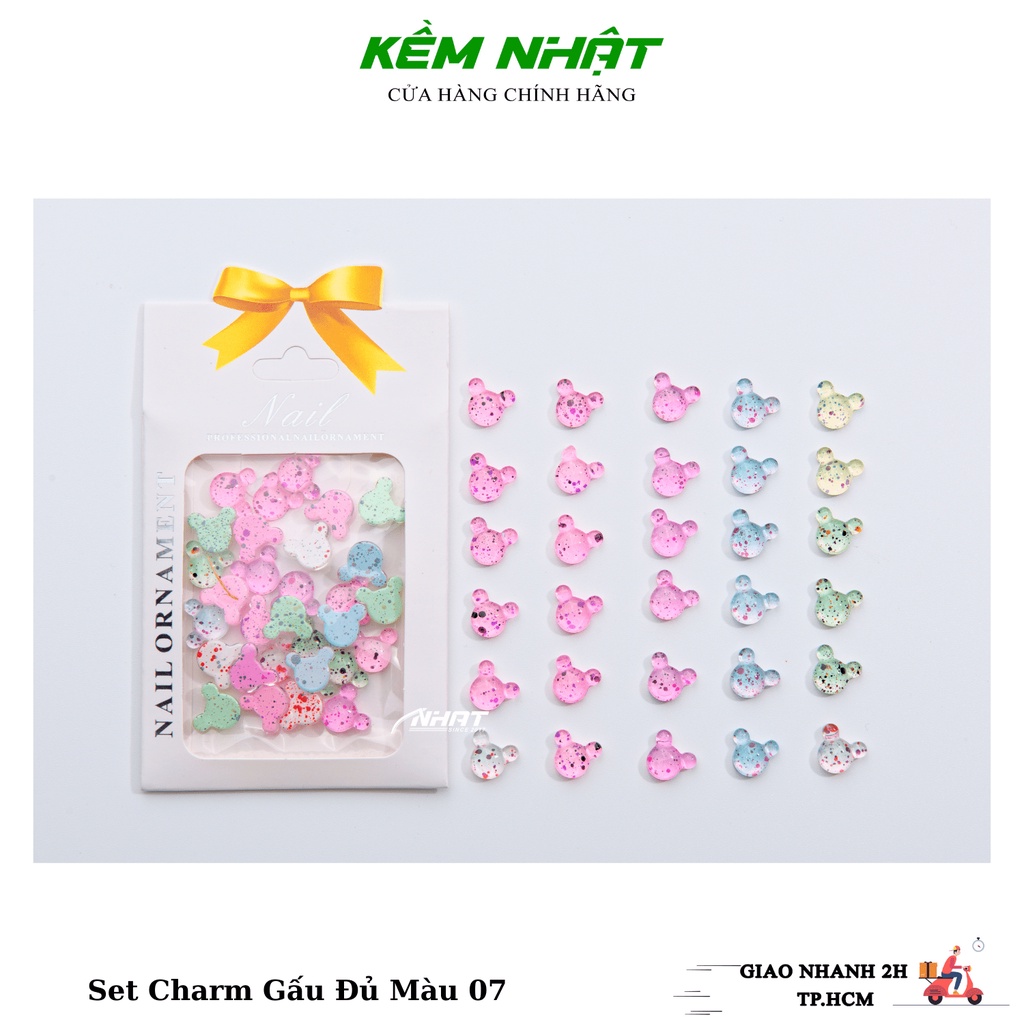 Set charm gấu đủ màu mã 07