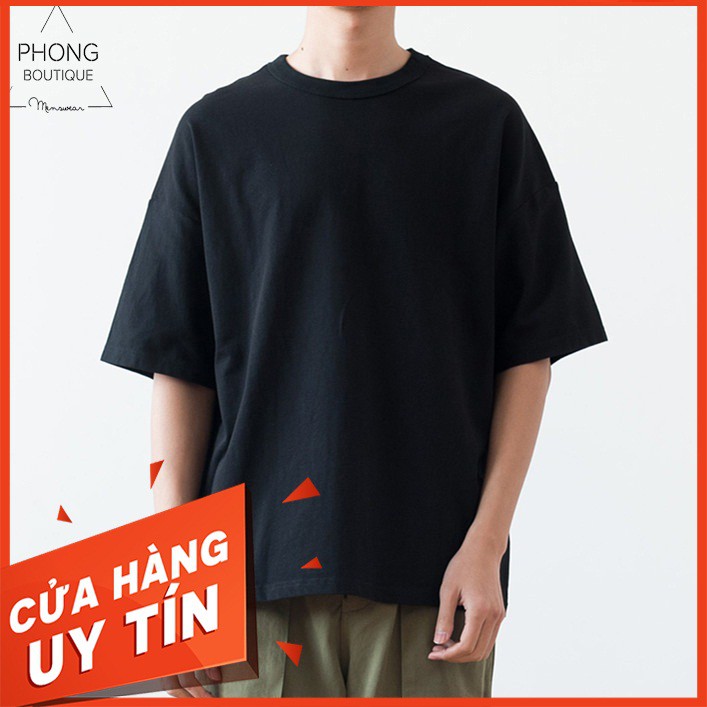Áo thun tay lỡ cotton trơn .