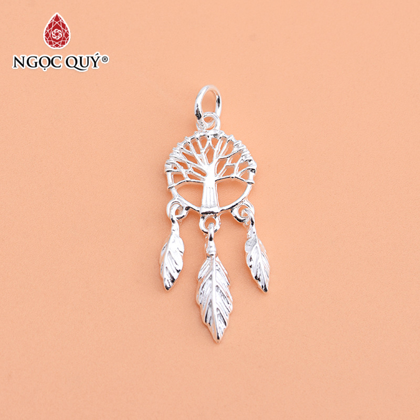 Charm bạc hình Dream catcher cây lá treo - Ngọc Qúy Gemstones