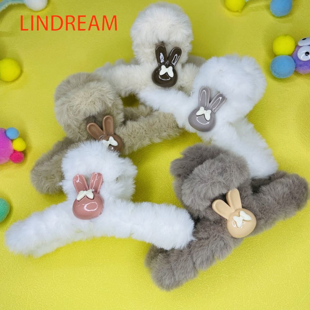 LINDREAM Kẹp tóc thỏ bông dễ thương thời trang đơn giản